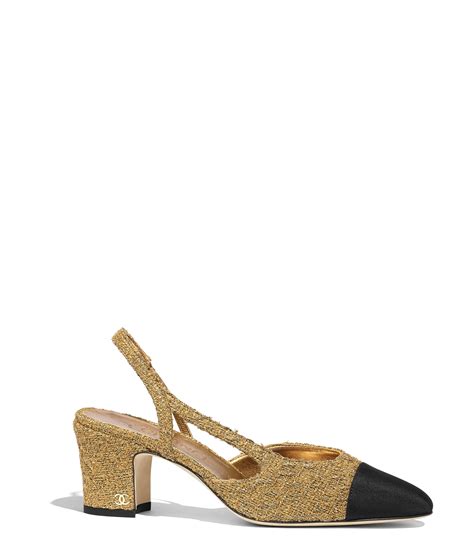 chanel tweed slingback flats|Chanel heels price.